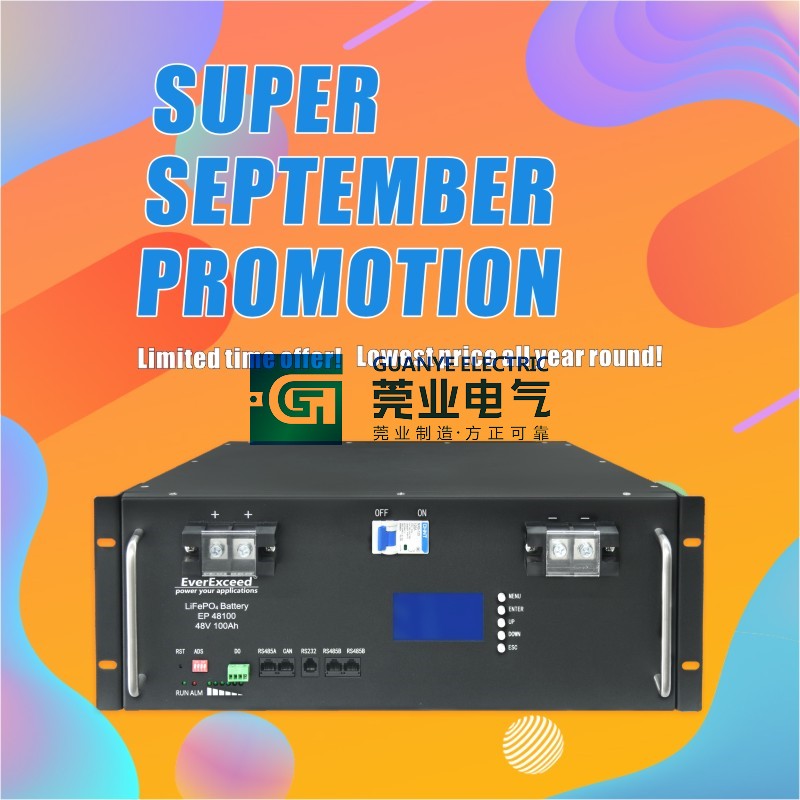 Hot sale September Promotional Sale 100ah Solar Rechargeable Lithium Battery Pack | Guanye®